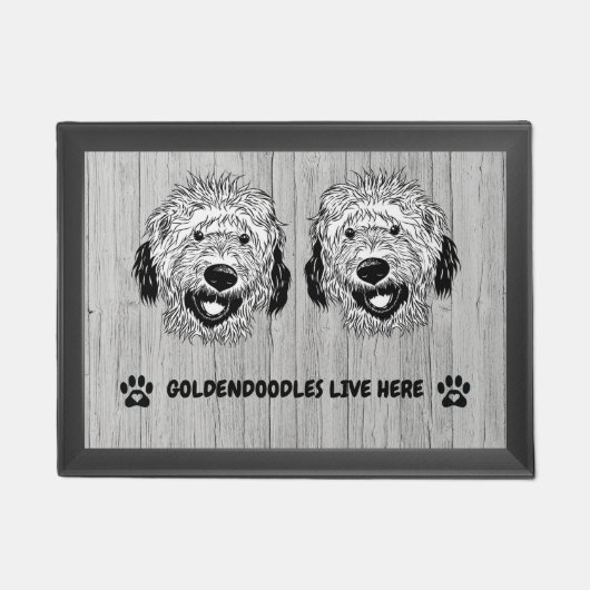 Goldendoodles leben hier vor der Tür Fußmatte (Vorderseite)