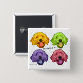 Goldendoodles Regel-Quadrat-Knopf Button (Vorne & Hinten)