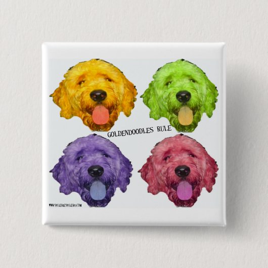 Goldendoodles Regel-Quadrat-Knopf Button (Vorderseite)