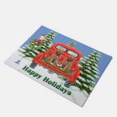 Goldendoodles Vintager LKW Familienname Fußmatte (Schrägansicht)