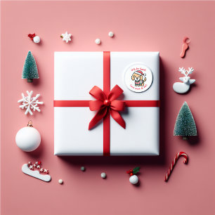 Goldendoodod Weihnachten personalisierter Spaß Runder Aufkleber
