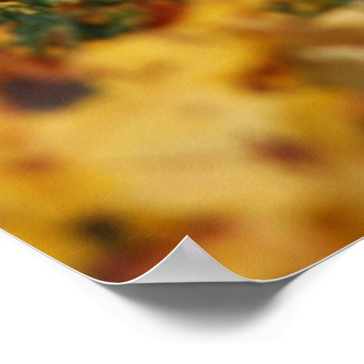 Goldendoodolle Welpe in Herbstlauben Poster (Ecke)