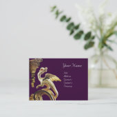 GOLDENDRAGON IN LILA Monogramm Visitenkarte (Stehend Vorderseite)
