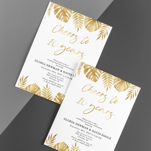 Goldene 10. Hochzeitstag - Einladung