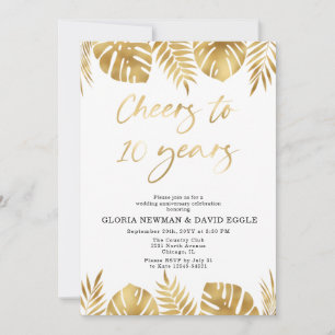 Goldene 10. Hochzeitstag - Einladung