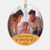 Goldene 1. Weihnachtsfamilie von 3 Quote Foto Keramik Ornament (Links)