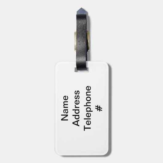 Goldene "3-D"-Krone Gepäckanhänger (Rückseite vertikal)