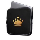 Goldene "3-D"-Krone Laptopschutzhülle (Vorderseite Links)