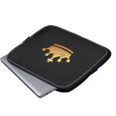Goldene "3-D"-Krone Laptopschutzhülle (Vorne Knopf)