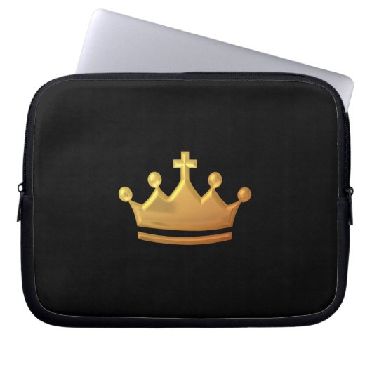 Goldene "3-D"-Krone Laptopschutzhülle (Vorderseite)