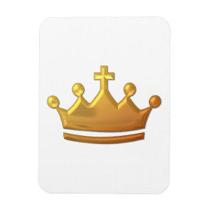 Goldene "3-D"-Krone Magnet