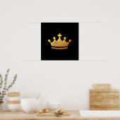 Goldene "3-D"-Krone Poster (Küche)