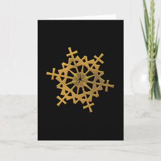 Goldene 3-D-Schneeflocke Feiertagskarte