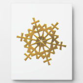 Goldene 3-D-Schneeflocke Fotoplatte (Vorderseite)