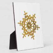 Goldene 3-D-Schneeflocke Fotoplatte (Seite)