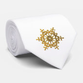 Goldene 3-D-Schneeflocke Krawatte (Gerollt)