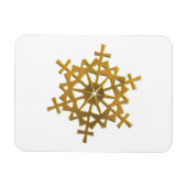 Goldene 3-D-Schneeflocke Magnet (Horizontal)