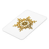 Goldene 3-D-Schneeflocke Magnet (Linke Seite)