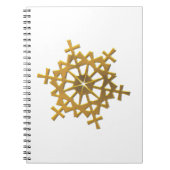 Goldene 3-D-Schneeflocke Notizblock (Vorderseite)