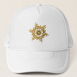 Goldene 3-D-Schneeflocke Truckerkappe