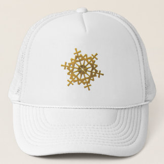 Goldene 3-D-Schneeflocke Truckerkappe