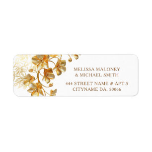 Goldene 3D-Blumen    Hochzeit