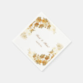 Goldene 3D-Blumenhochzeit Serviette (Ecke)