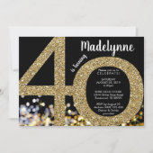 Goldene 40. Geburtstagsfeier - 40. Einladung (Vorderseite)