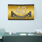 Goldene 40. Geburtstagsfeier Banner (Messeveranstaltung)