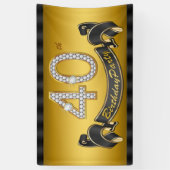 Goldene 40. Geburtstagsfeier Banner (Vertikal)