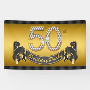 Goldene 50. Geburtstagsfeier Banner