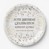 Goldene 50. Geburtstagsfeier Pappteller (Vorderseite)