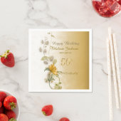 Goldene 50. Geburtstagspapier-Servietten  Serviette (Beispiel)
