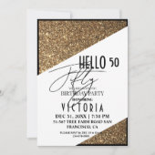 Goldene 50. Geburtstagsparty Einladung (Vorderseite)