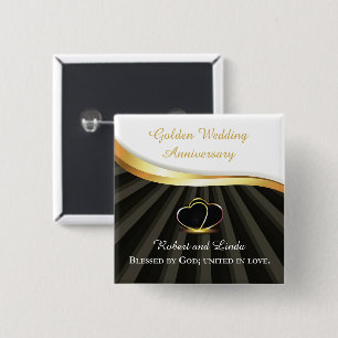 Goldene 50. Hochzeit Religiöser Jahrestag  Button
