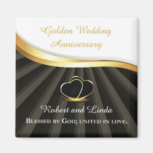 Goldene 50. Hochzeit Religiöser Jahrestag  Magnet