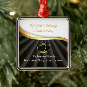 Goldene 50. Hochzeit Religiöser Jahrestag Ornament Aus Metall