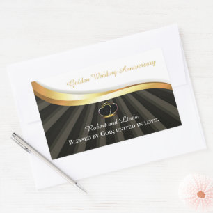 Goldene 50. Hochzeit Religiöser Jahrestag Rechteckiger Aufkleber