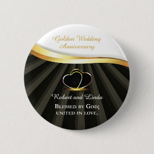Goldene 50. Hochzeit Religiöses Jubiläum Button