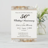 Goldene 50. Hochzeitstag Einladung (Stehend Vorderseite)