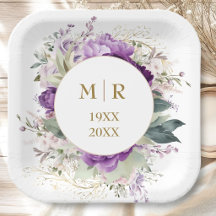 Goldene 50. Hochzeitstag Lila Pfingstrose Floral
