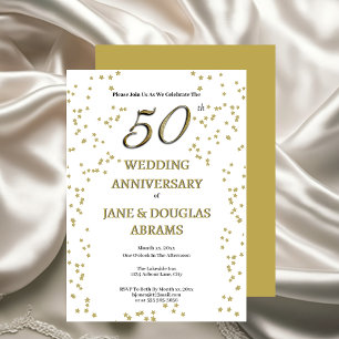Goldene 50. Hochzeitstag-Party-Einladung Einladung