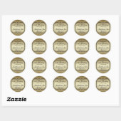 Goldene 50. Hochzeitstag Runder Aufkleber (Blatt)