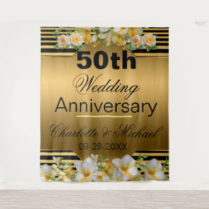Goldene 50. Hochzeitstag  Wandteppich