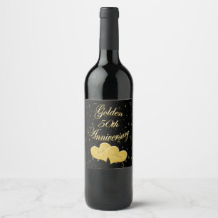 Goldene 50. Jahrestags-Wein-Flaschen-Aufkleber Weinetikett