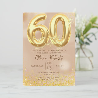 Goldene 60. Geburtstagsfeier Feiertagskarte