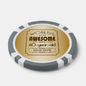 Goldene 60. Geburtstagsfeier Weltklasse Pokerchips (Einzeln)