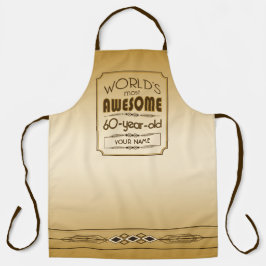Goldene 60. Geburtstagsfeier Weltklasse Schürze