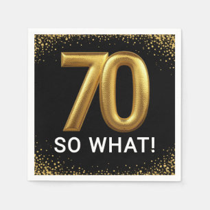 Goldene 70 Geburtstagsfeier mit lustigem Motto Serviette