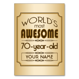 Goldene 70. Geburtstagsfeier Weltklasse Tischnummer